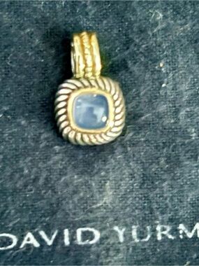 David Yurman Silver and Gold Pendant with Blue Albion Chalcedony.